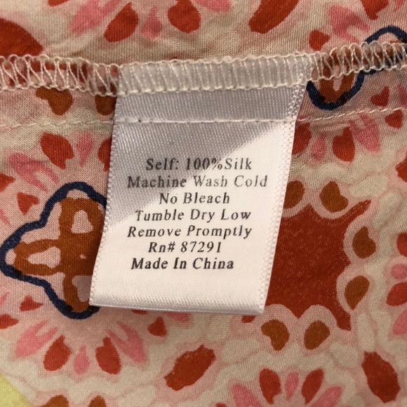 Johnny Was Silk Floral Asymmetric Tunic Blouse - Picture 8 of 8